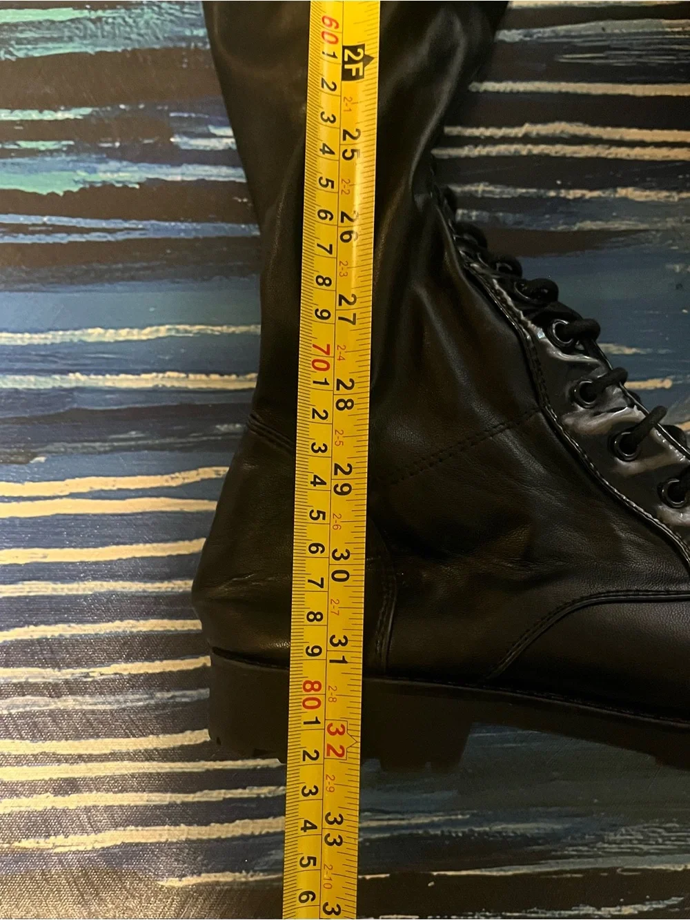 Women's Over-the-Knee Lace-Up Boots in Black